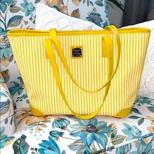Dooney and Bourke yellow striped hand bag